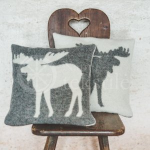 Wool cushion ,,Briedžiai" grey